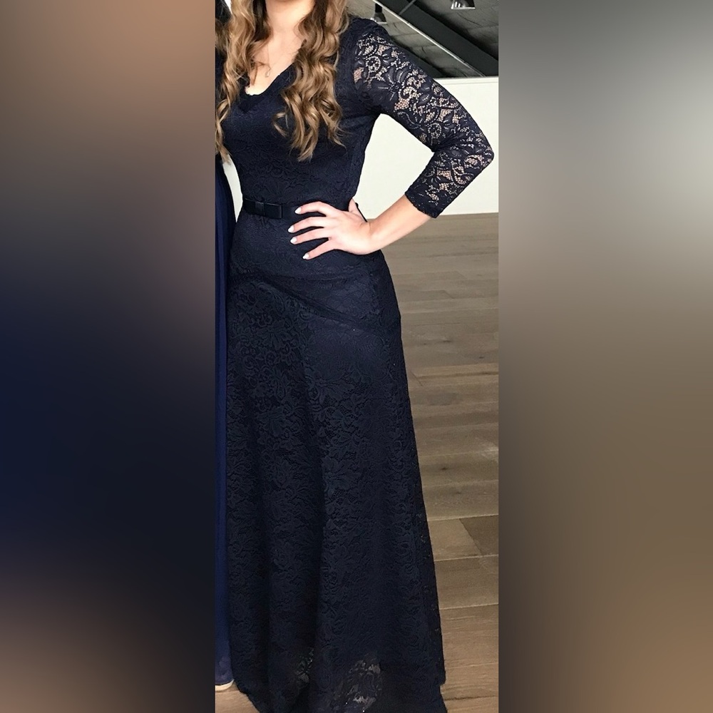 Navy Blue Maxi Bridesmaids Dress- Size Small